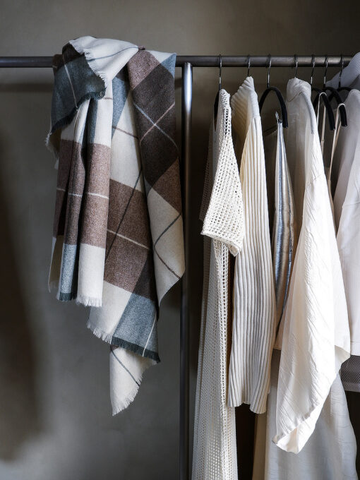 geblokte plaid groen beige bruin elvang scotch green