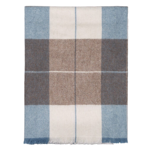 plaid blauw beige bruin blokken alpacawol elvang scotch blue