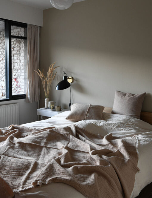 Plaid beige van katoen elvang thyme beige