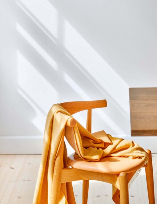 alpacawollen plaid okergeel elvang venice white yellow ocher