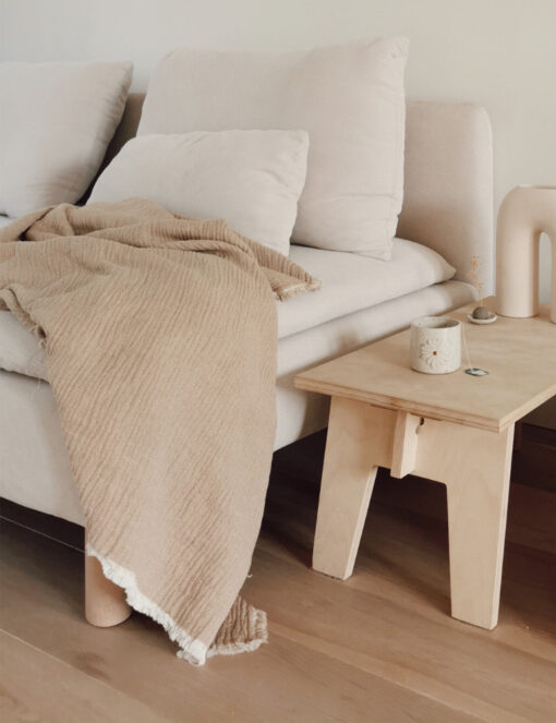 beige katoenen plaid elvang thyme beige