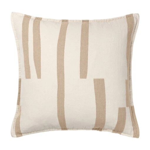 kussen beige katoen vierkant elvang lyme grass beige