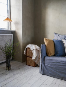 sierkussen blauw katoen effen elvang thyme blue