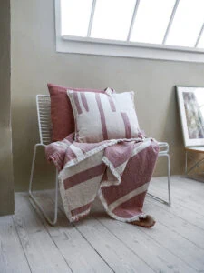 steenrood kussen katoen vierkant elvang lyme grass rusty red
