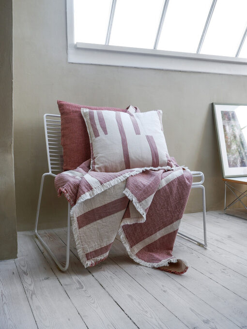 steenrood kussen katoen vierkant elvang lyme grass rusty red