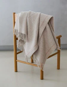 zachte plaid van alpacawol elvang ecru highland