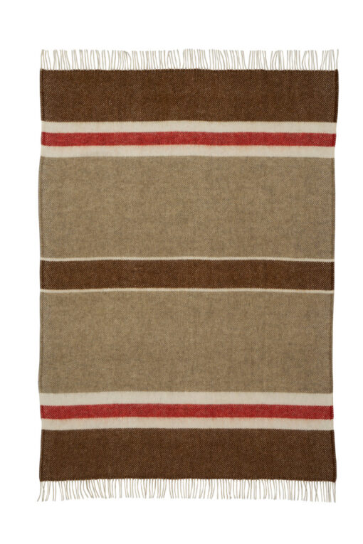 gestreepte plaid bruin beige rood wol Gotland Stripe Brown Beige Red