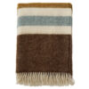plaid bruin, caramel, blauw, wol, Gotland Stripe Walnut Caramel Blue