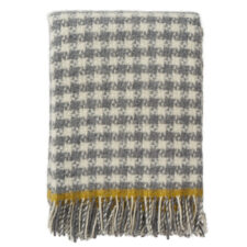 plaid grijs lamswol pied de poule klippan dogtooth grey yellow