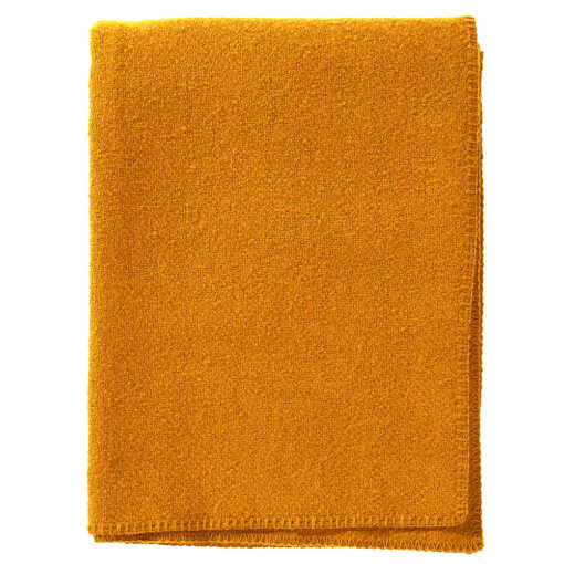 plaid okergeel wol klippan boucle ochre