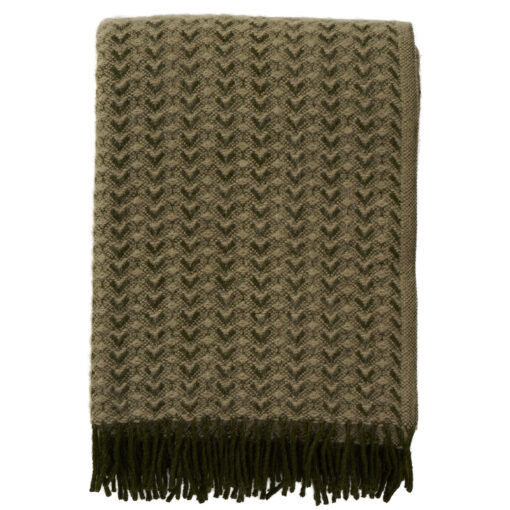 plaid olijfgroen lamswol klippan ilse wood green