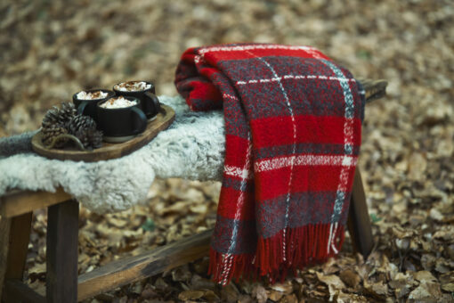 rode geruite plaid lamswol klippan snuggle red