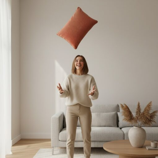 kussen oranje Raaf lamgwerpig