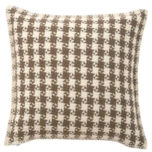 kussen bruin lamswol klippan dogtooth mud