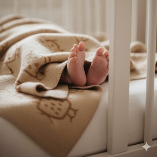 wiegdeken wol hands beige lamswol