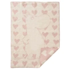 wiegdeken roze eco lamswol moomin heart pink