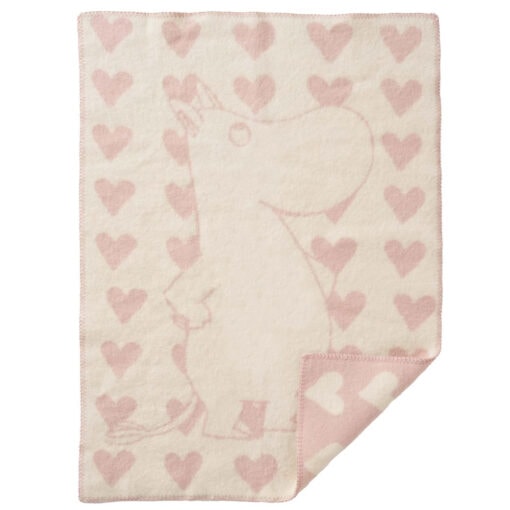 wiegdeken roze eco lamswol moomin heart pink