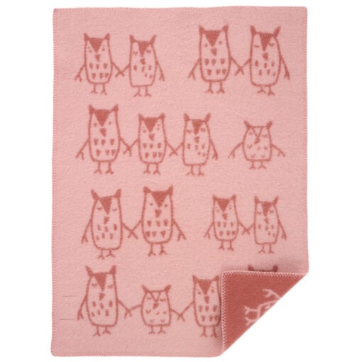 wiegdeken roze lamswol klippan hand in hand rose brown