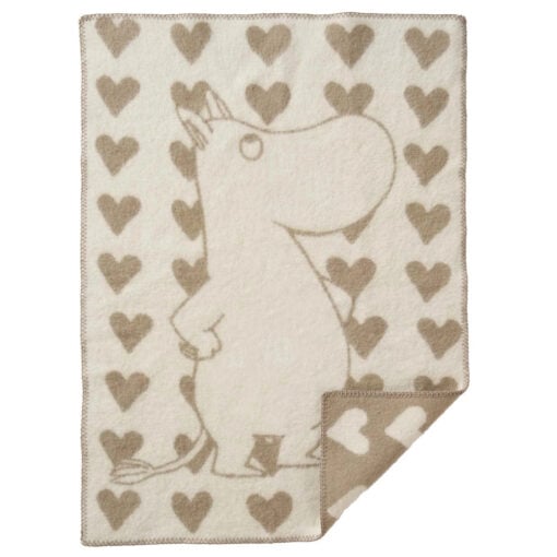 wiegdeken taupe eco lamswol moomin heart taupe