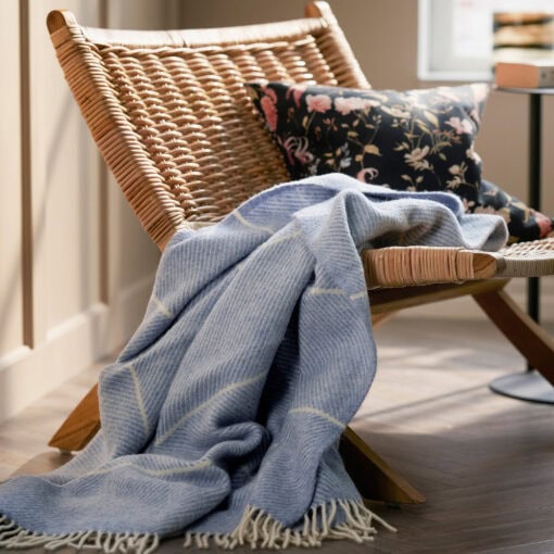 woondeken blauw recycled wol klippan frank infinite blue