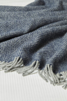 donkerblauwe wollen plaid tweedmill textiles navy