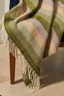 olijfgroene plaid met strepen tweedmill stripe botanical