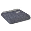 plaid donkerblauw wol extra lang tweedmill textiles beehive navy grey
