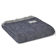 plaid donkerblauw wol extra lang tweedmill textiles beehive navy grey