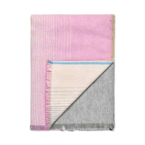 plaid roze grijs multicolour alpacawol elvang carte postale pink grey