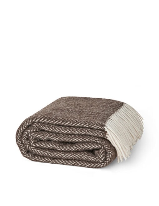 wollen plaid bruin elvang hope brown
