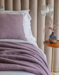 wollen plaid lila tweedmill textiles illusion lavender