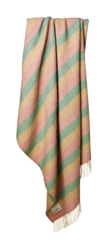 wollen plaid met strepen roze perzik mint tweedmill stripe summer breeze