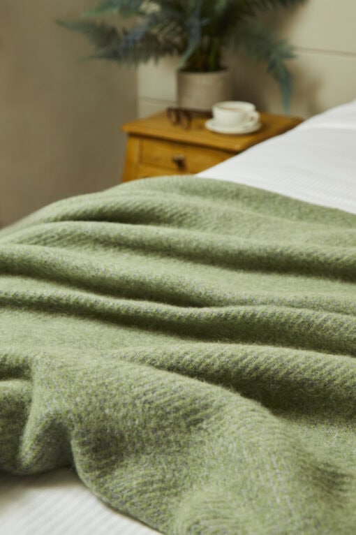 woonplaid lichtgroen van wol tweedmill textiles beehive fern