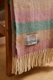 woonplaid roze perzik mint strepen wol tweedmill textiles stripe summer breeze
