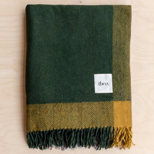 deken plaid groen recycled wol tbco green frame check
