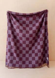 plaid bordeaux lila recycled wol tbco burgundy lilac checkerboard