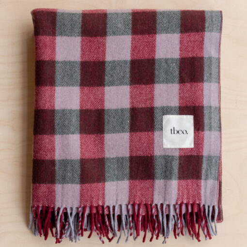 plaid rood roze recycled wol tbco wine gingham
