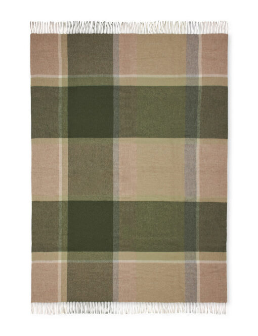 alpacawollen plaid groen beige ruiten elvang manhattan bottle green