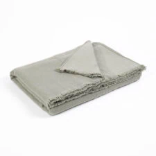 bedsprei olijfgroen wol moyha decorative edge olive