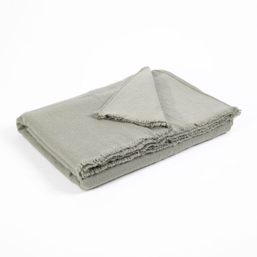 bedsprei olijfgroen wol moyha decorative edge olive