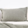 kussen olijfgroen wol langwerpig extra groot moyha decorative edge olive