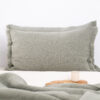 kussen olijfgroen wol langwerpig moyha decorative edge olive