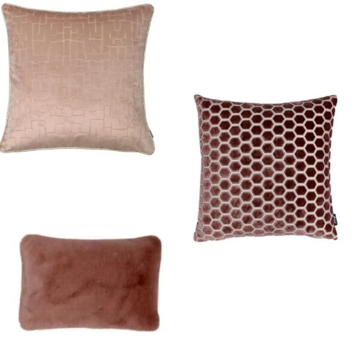 kussenset roze Rowewood glow 3 kussens