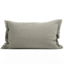 lanwerpig kussen olijfgroen wol moyha decorative edge olive