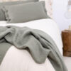 plaid olijfgroen wol moyha decorative edge olive