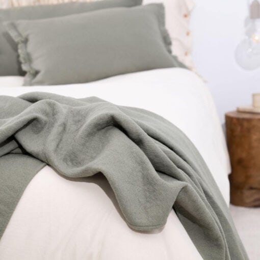 plaid olijfgroen wol moyha decorative edge olive