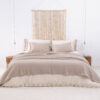 sprei beige wol moyha decorative edge beige