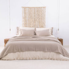 sprei beige wol moyha decorative edge beige
