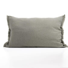 wollen kussen olijfgroen langwerpig extra groot moyha decorative edge olive