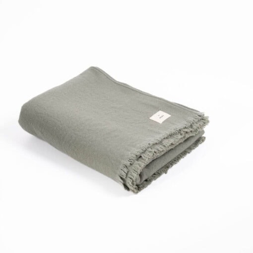 wollen plaid olijfgroen moyha decorative edge olive